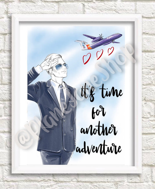 Flybe Male Pilot Travel Print