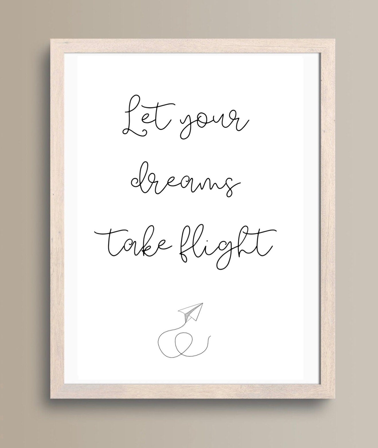 Travel Quote Print: ‘Let Your Dreams Take Flight’ Travel Poster/ Cabin Crew Poster/ Flight Attendant Poster