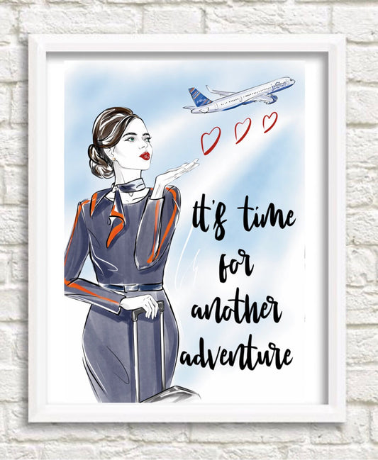 Jetblue flight attendant travel print