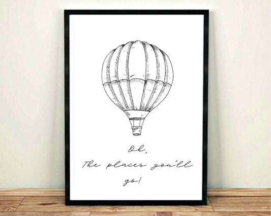Oh the places you’ll go | Hot Air Balloon Art Print