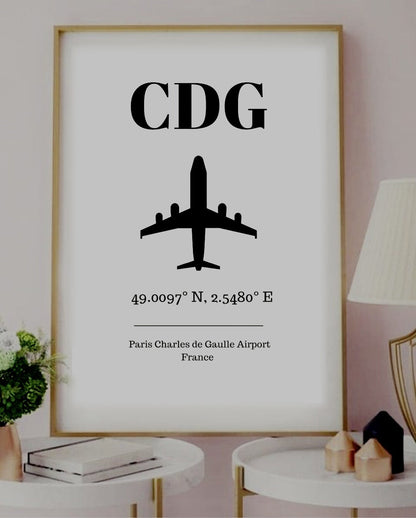 Airport Code Print | Cabin Crew Gift | Flight Attendant Travel Print | Travel Poster