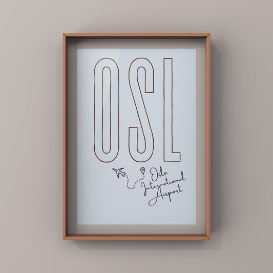 OSL | Oslo Airport Code Print | Travel Poster