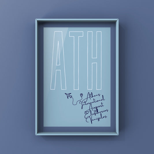 ATH | Athens Airport Code Prints | Travel Poster