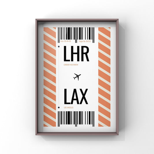 Personalised Luggage Tag | Boarding Pass Poster | Travel Print | Airport Code