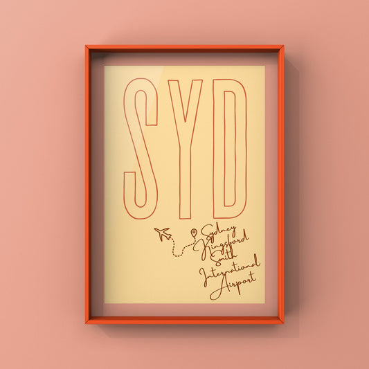 SYD | Sydney Airport Code Print | Travel Poster