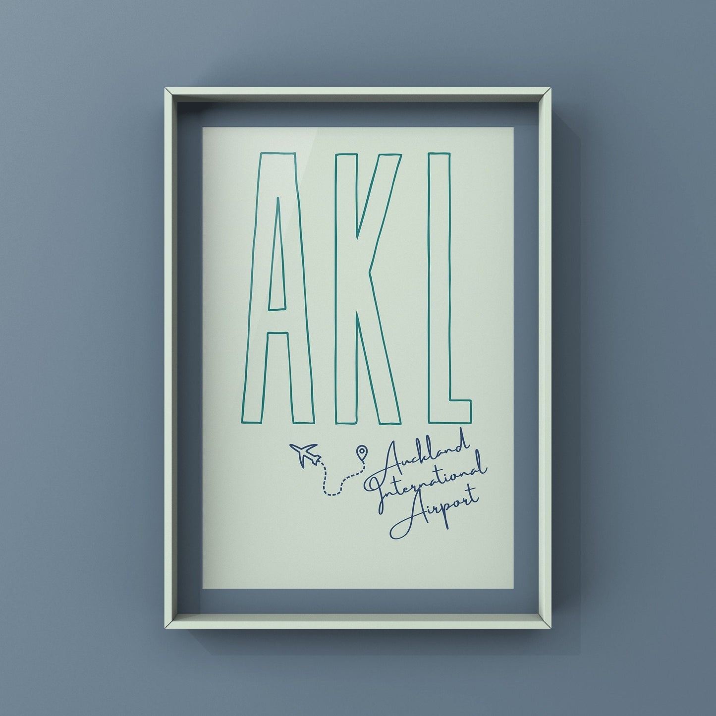 AKL | Auckland Airport Code Print | Travel Poster
