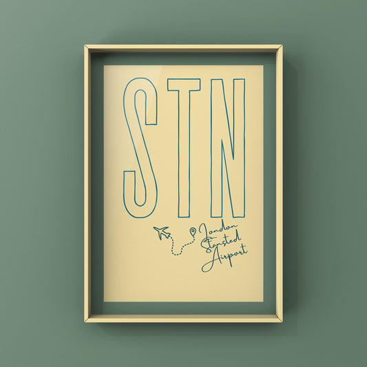 STN | London Stansted Airport Code Prints | Travel Poster