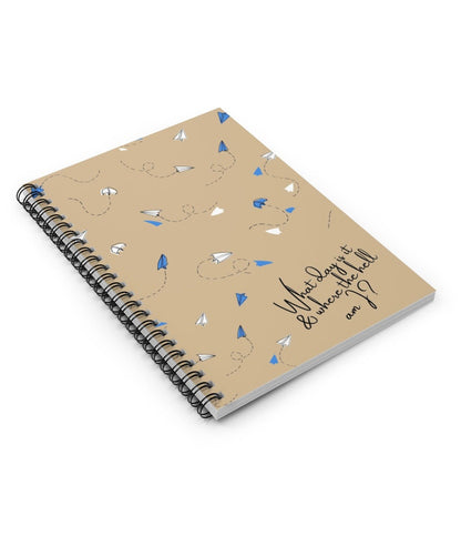 What Day is it & Where the Hell am I? Cabin Crew Notebook, Funny Flight Attendant Notebook, Cabin Crew Gift, Paper Planes Design Journal