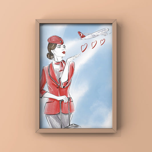 Turkish Airlines Flight Attendant Poster | Cabin Crew Print | It’s time for another adventure