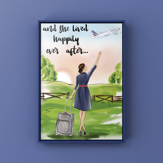 Air France ‘And She Lived Happily Ever’ Cabin Crew Print | Flight Attendant Poster