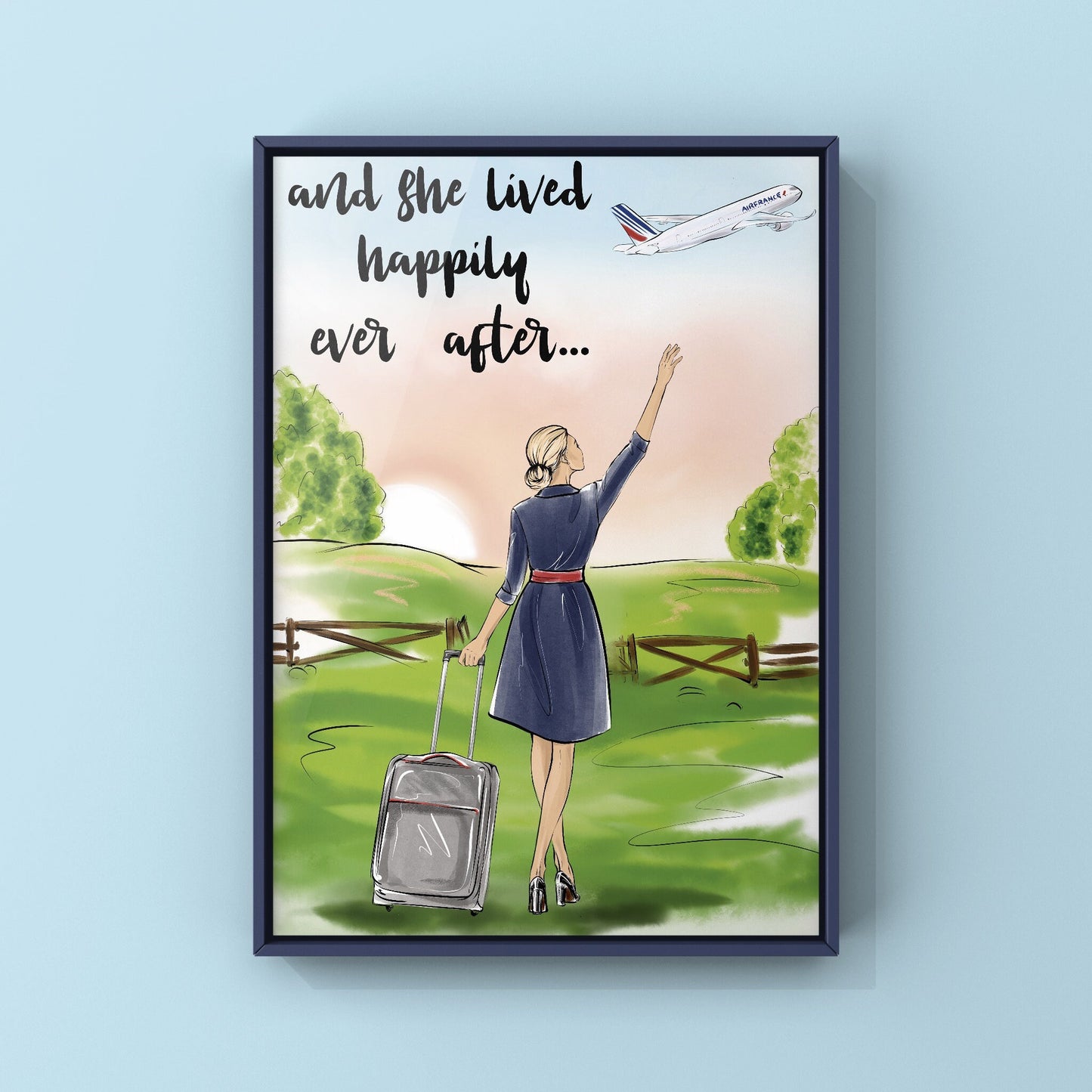 Air France ‘And She Lived Happily Ever’ Cabin Crew Print | Flight Attendant Poster