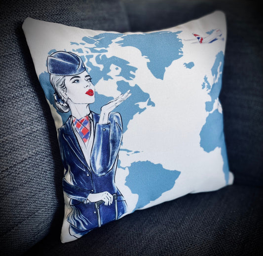 British Airways Canvas Cushion | Decorative Throw Cushion | Aviation Gift | Cabin Crew Accessories | Customise to any available airline!