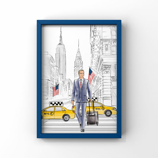 Male British Airways Cabin Crew ‘New York New York’ Print | Flight Attendant Poster