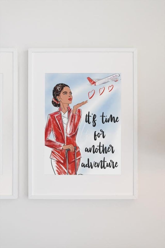 Virgin Atlantic flight attendant travel print