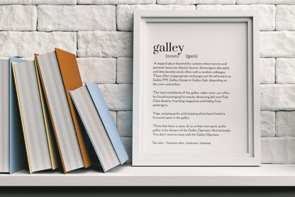 Galley Dictionary Definition Print | Cabin Crew Gift | Aviation Gift | Kitchen Art Print