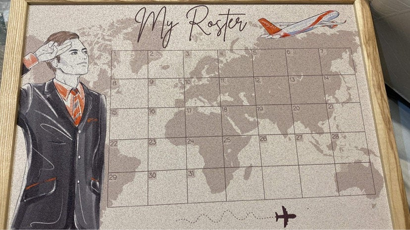 Any Airline | Cabin Crew ‘My Roster’ Cork Board | Personalise with your airline | British Airways | Virgin Atlantic | TUI