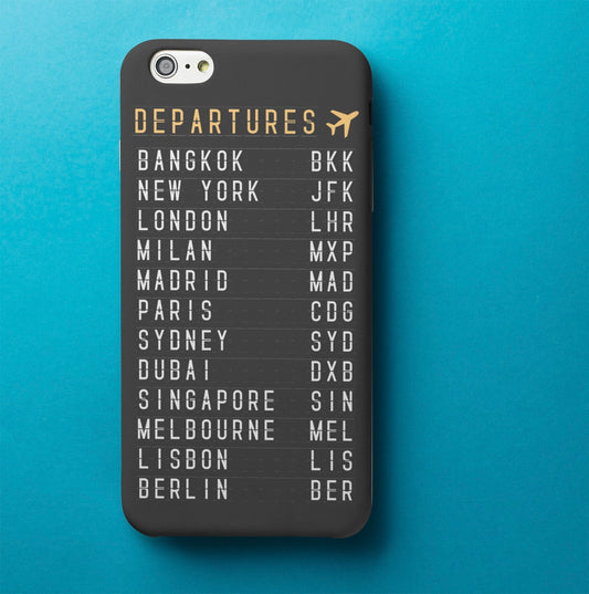 Departure Board Phone case |Personalise with own destinations | Travel Cabin Crew Pilot Gift | Any Device Type