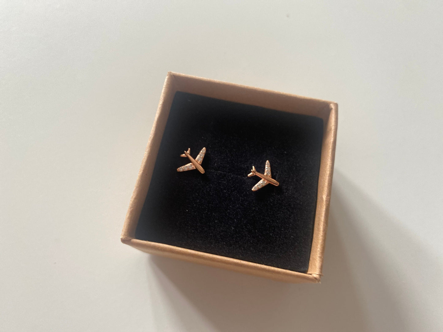 Sterling Silver Tiny Aircraft Stud Earrings