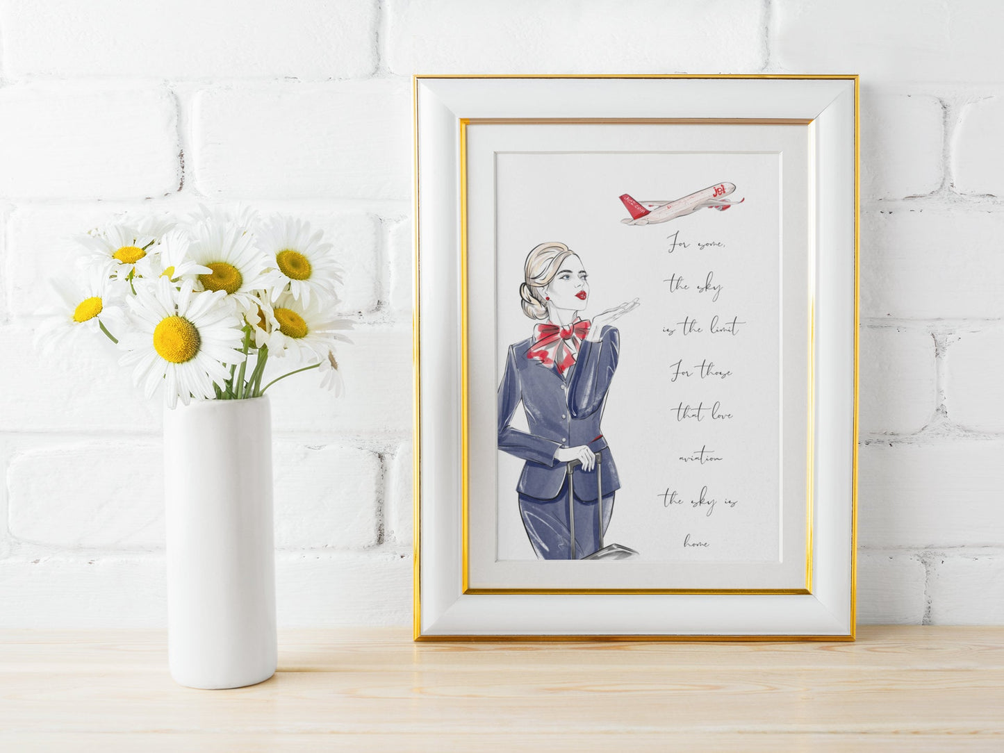 Jet2 Cabin Crew Print | 'For most, the sky is the limit, for those that love aviation, the sky is home' | Aviation Quote Print