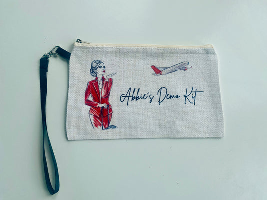 Personalised Cabin Crew Demo Kit Make Up Bag - Any Airline