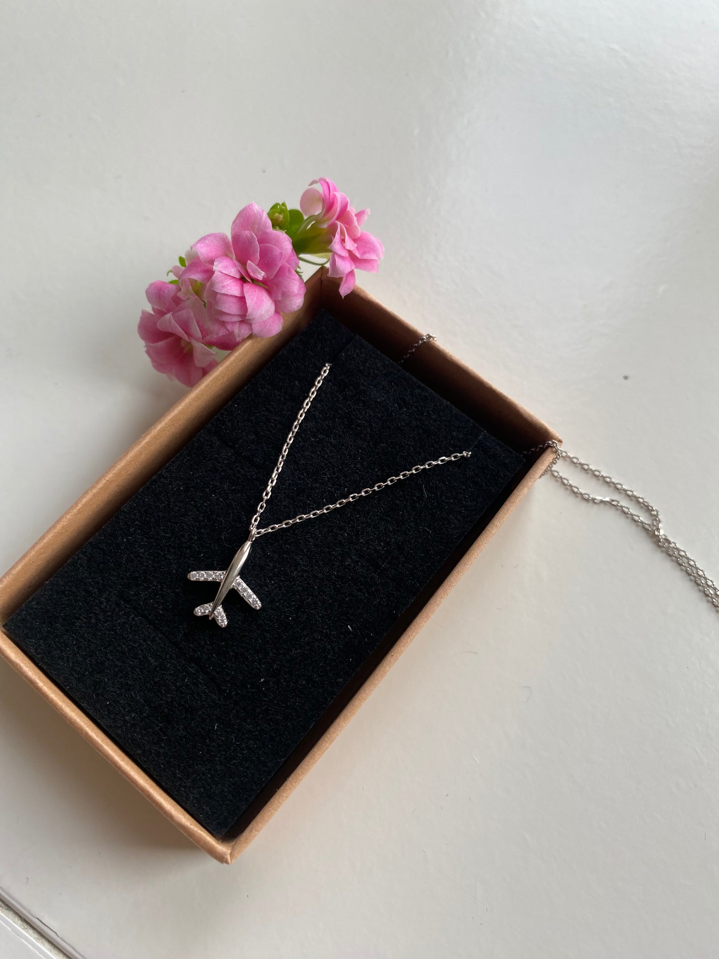 Sterling Silver Aircraft Pendant Necklace