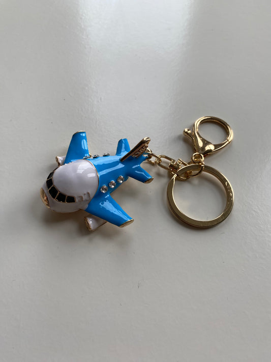 Blue airplane Keyring