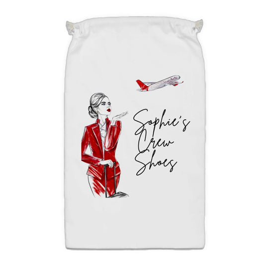 Personalised Cabin Crew Shoe Bag - Any airline