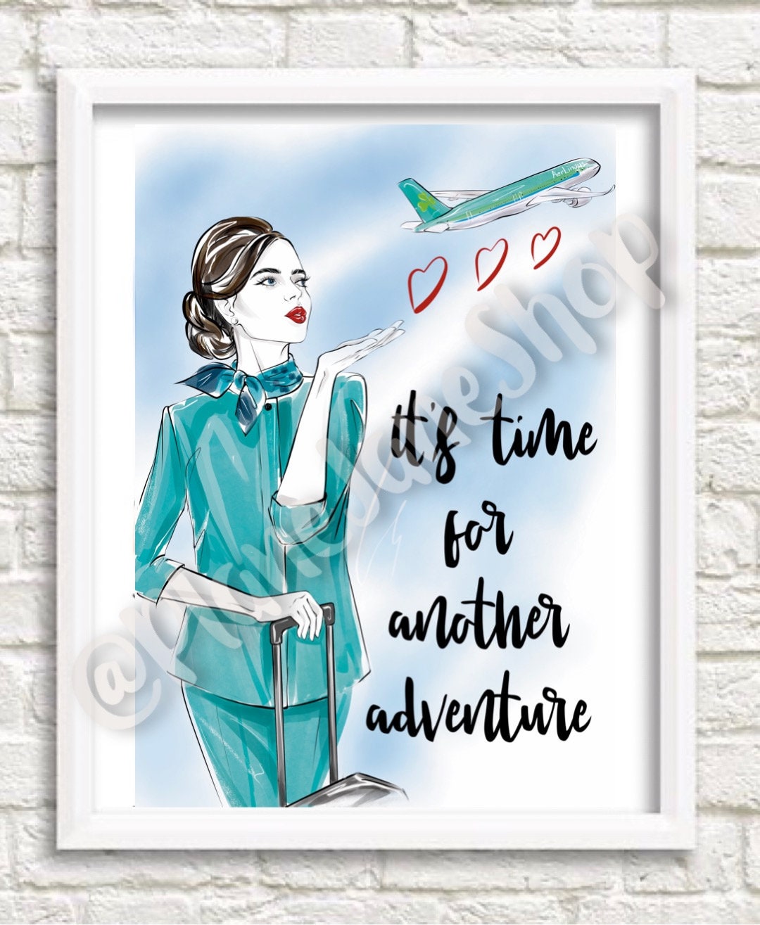 Aer Lingus Flight Attendant Travel Print