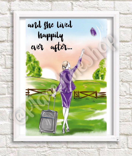 Flybe Happily Ever After Flight Attendant Print