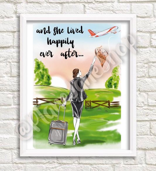 EasyJet ‘happily ever after’ Flight Attendant Travel Print