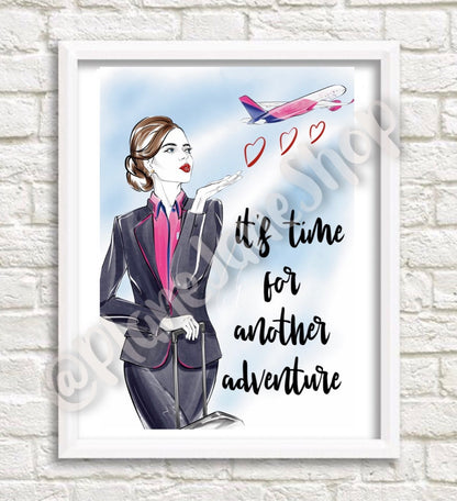 Wizzair Cabin Crew Flight Attendant Travel Print