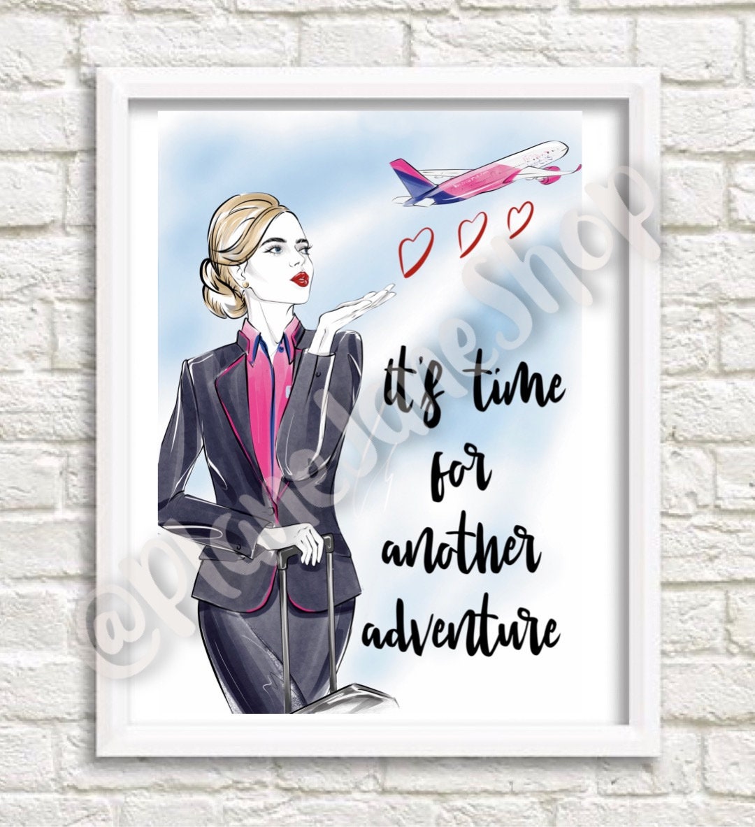 Wizzair Cabin Crew Flight Attendant Travel Print