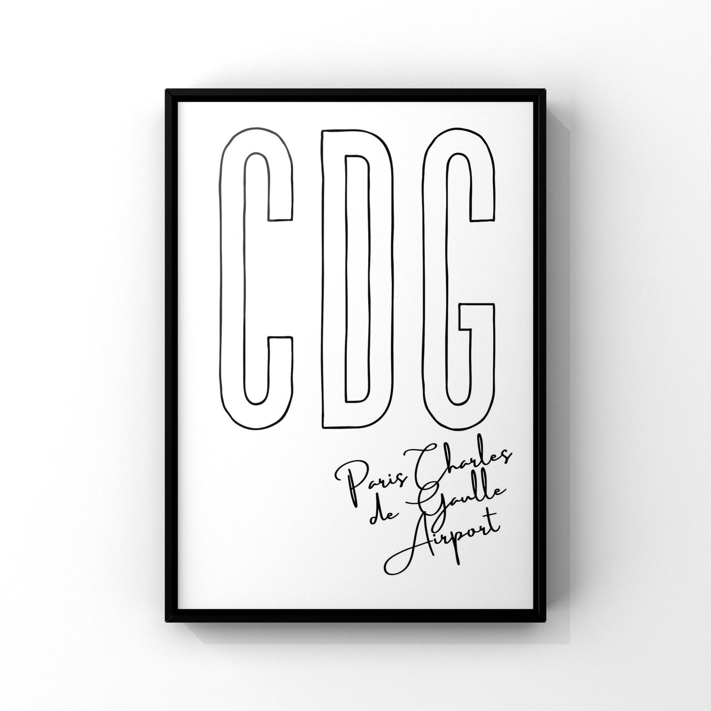 CDG, Paris Charles de Gaulle, Airport Code Prints,