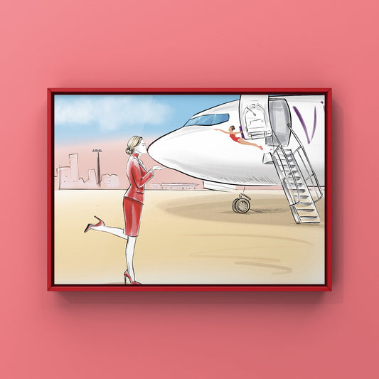 Cabin Crew Illustration | Flight Attendant Poster | Virgin Atlantic