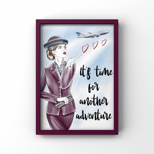 British Airways Paul Costelloe 90s uniform Flight Attendant Poster | Cabin Crew Print