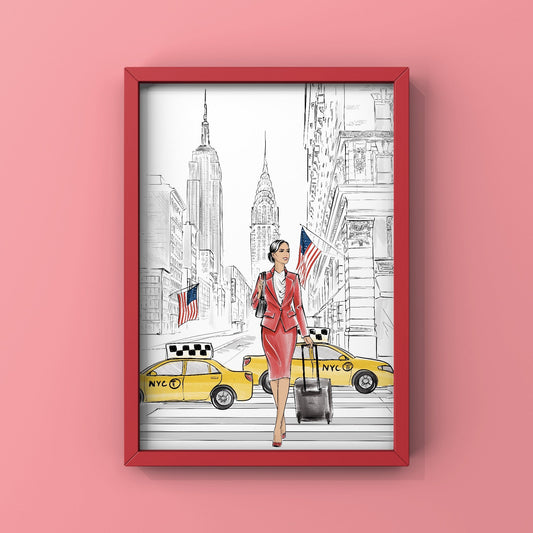 Cabin Crew ‘New York, New York’ Poster | Flight Attendant Print | Virgin Atlantic