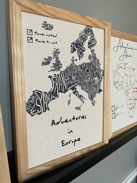 Cork Board Pin Map | Adventures in Europe
