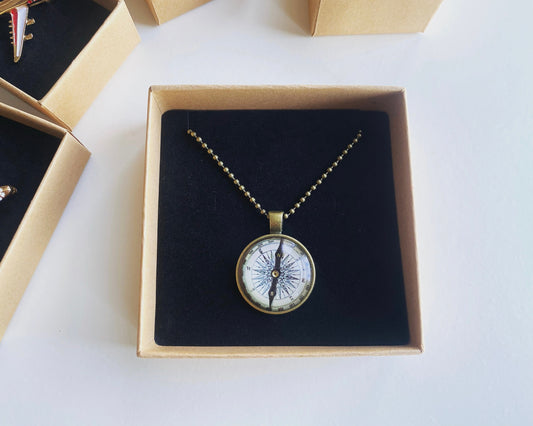 Compass Pendant | Travel Necklace | Travel Themed Gift
