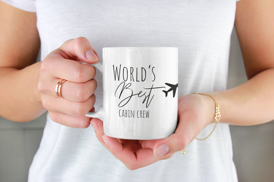 Worlds Best Cabin Crew Mug / Cabin Crew Gift / Flight Attendant Mug