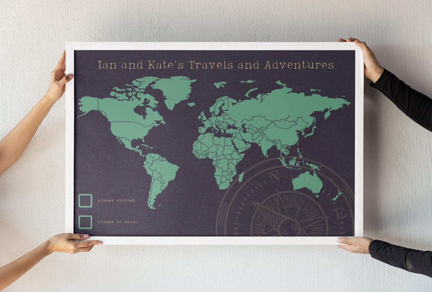 World Map Cork Pin Board | Our Adventures | Fully Customisable World Map